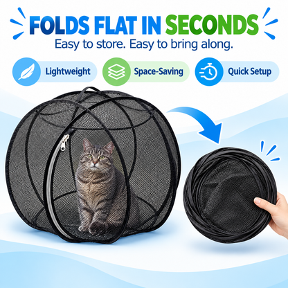 🐱 Pop-Up Cat Playpen – 32' Breathable Mesh Indoor & Outdoor Pet Enclosure