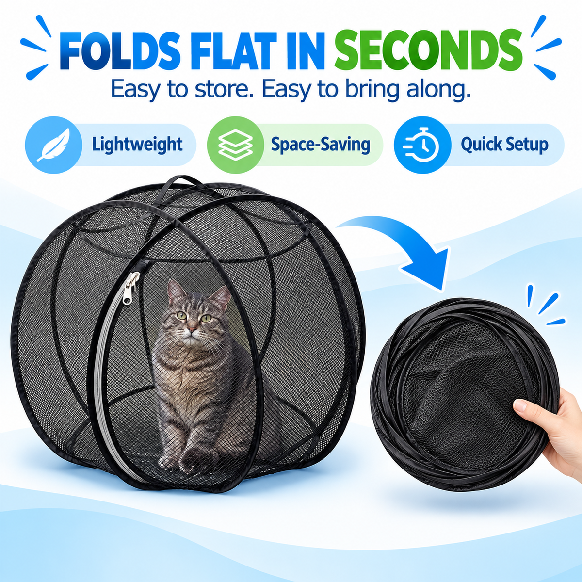 🐱 Pop-Up Cat Playpen 🌿 Fresh Air, Safe Space, Happy Cat