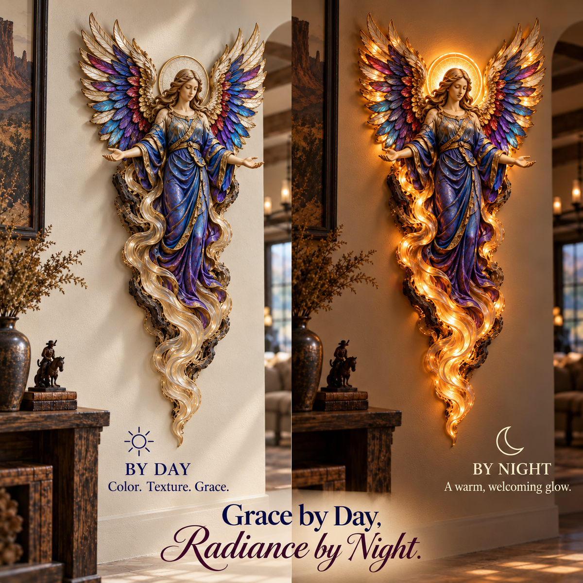✝️ Heavenly Radiance™ Lighted Angel Wall Sculpture ✨