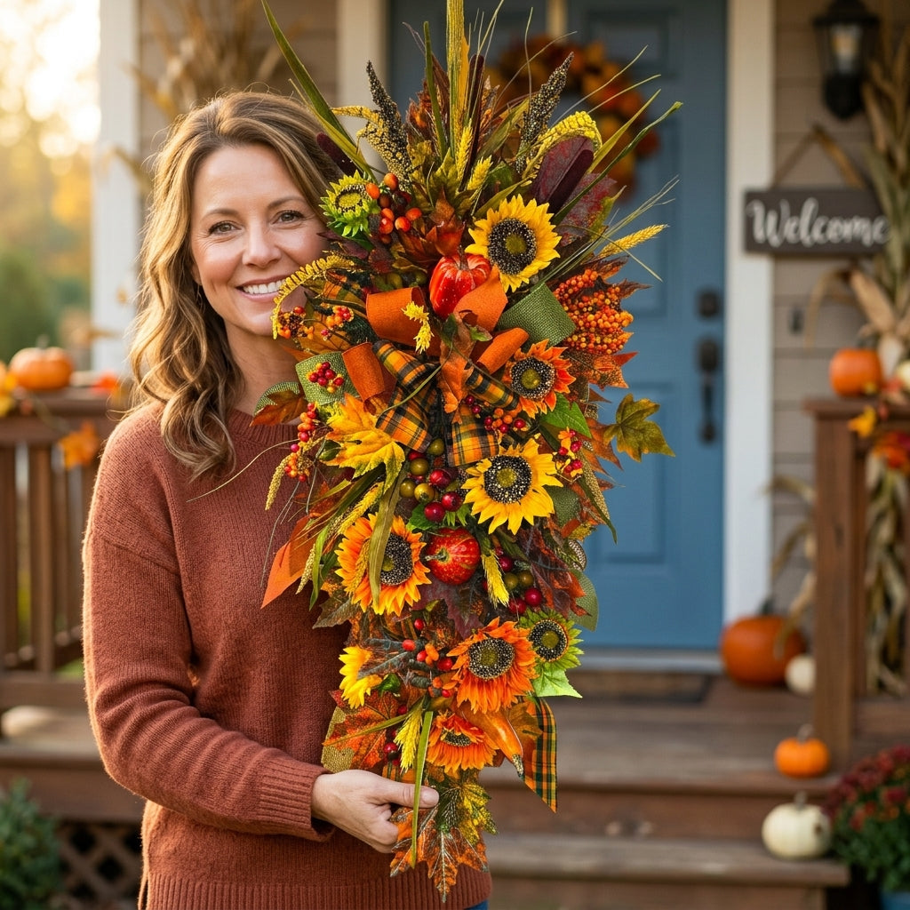 🎃Fall Halloween Pumpkin Droplet Wreath🏵️
