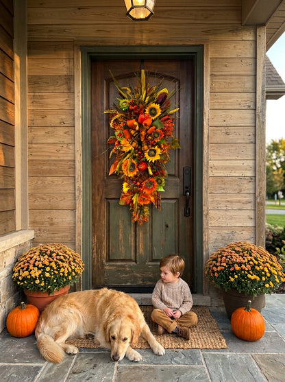 🎃Fall Halloween Pumpkin Droplet Wreath🏵️