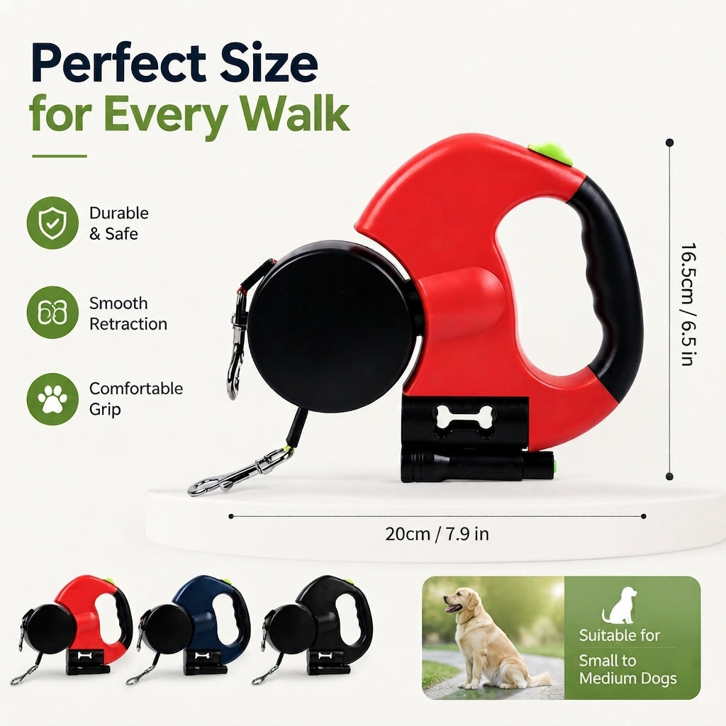 🐕 Dual Retractable Dog Leash – For 2 Dogs, Tangle-Free Walking Comfort 🐾