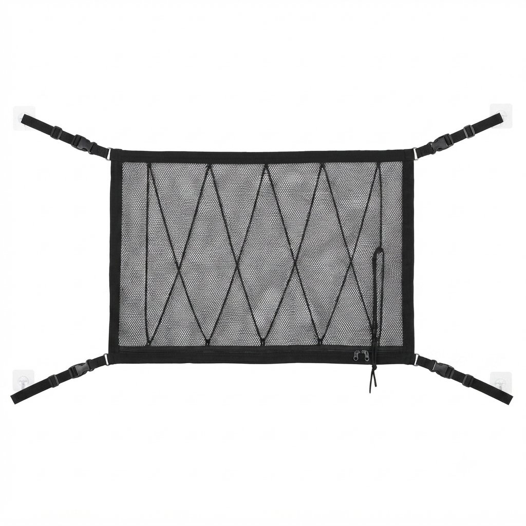 🚙 Ceiling Cargo Net – Double-Layer SUV Roof Organizer for Road Trips