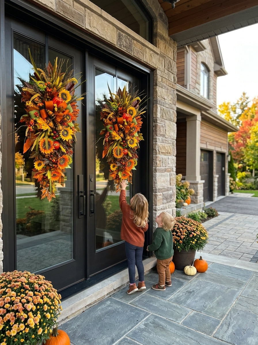 🎃Fall Halloween Pumpkin Droplet Wreath🏵️