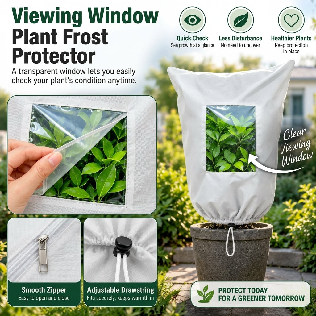 Frost in the Forecast? ❄️ Reusable Plant Protection Cover with Clear Window