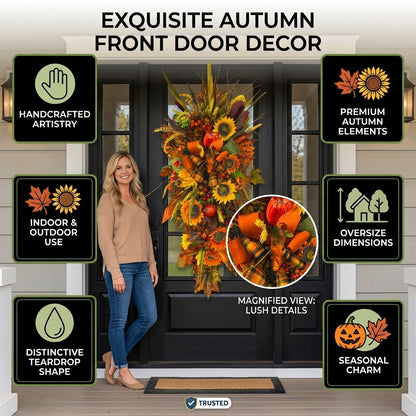 🎃Fall Halloween Pumpkin Droplet Wreath🏵️