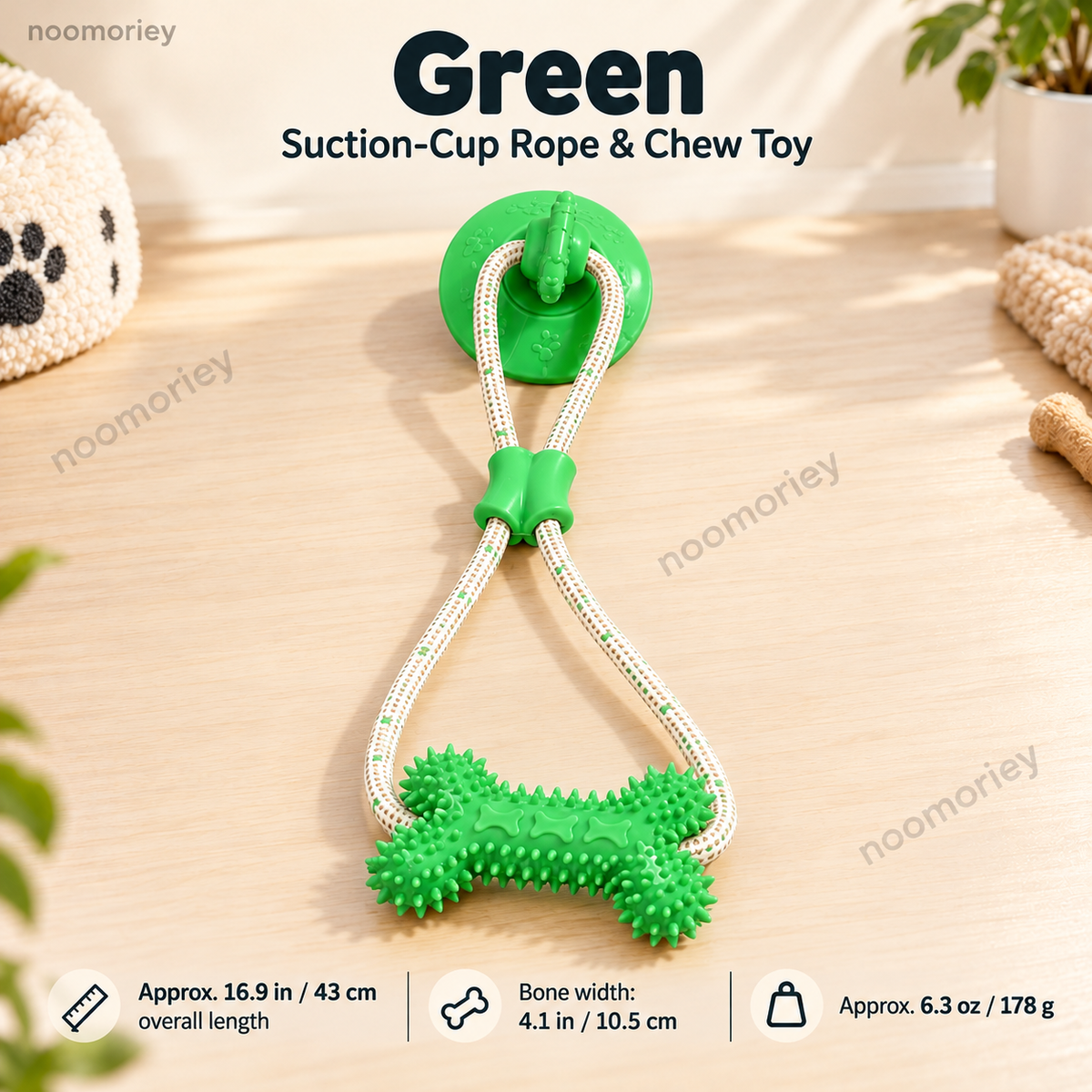 🐾Interactive Suction Cup Dog Tug Toy – Braided Rope Chew Toy with Textured Bite Grip for Indoor Play