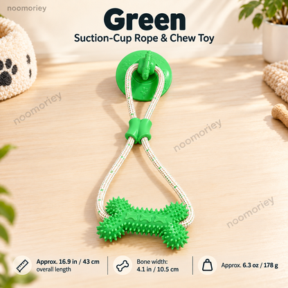 🐾Interactive Suction Cup Dog Tug Toy – Braided Rope Chew Toy with Textured Bite Grip for Indoor Play