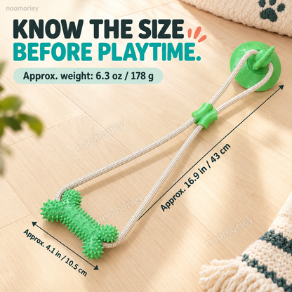 🐾Interactive Suction Cup Dog Tug Toy – Braided Rope Chew Toy with Textured Bite Grip for Indoor Play