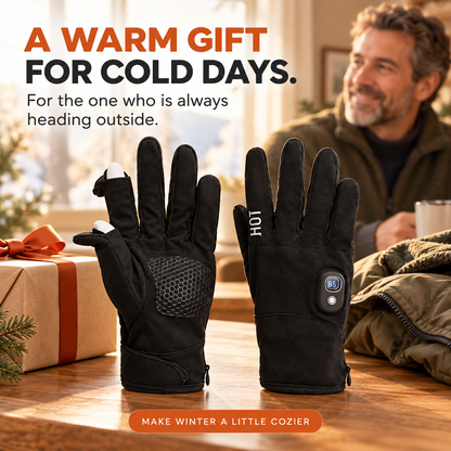 🔥 Rechargeable Heated Gloves with Digital Display & Flip-Open Fingertips