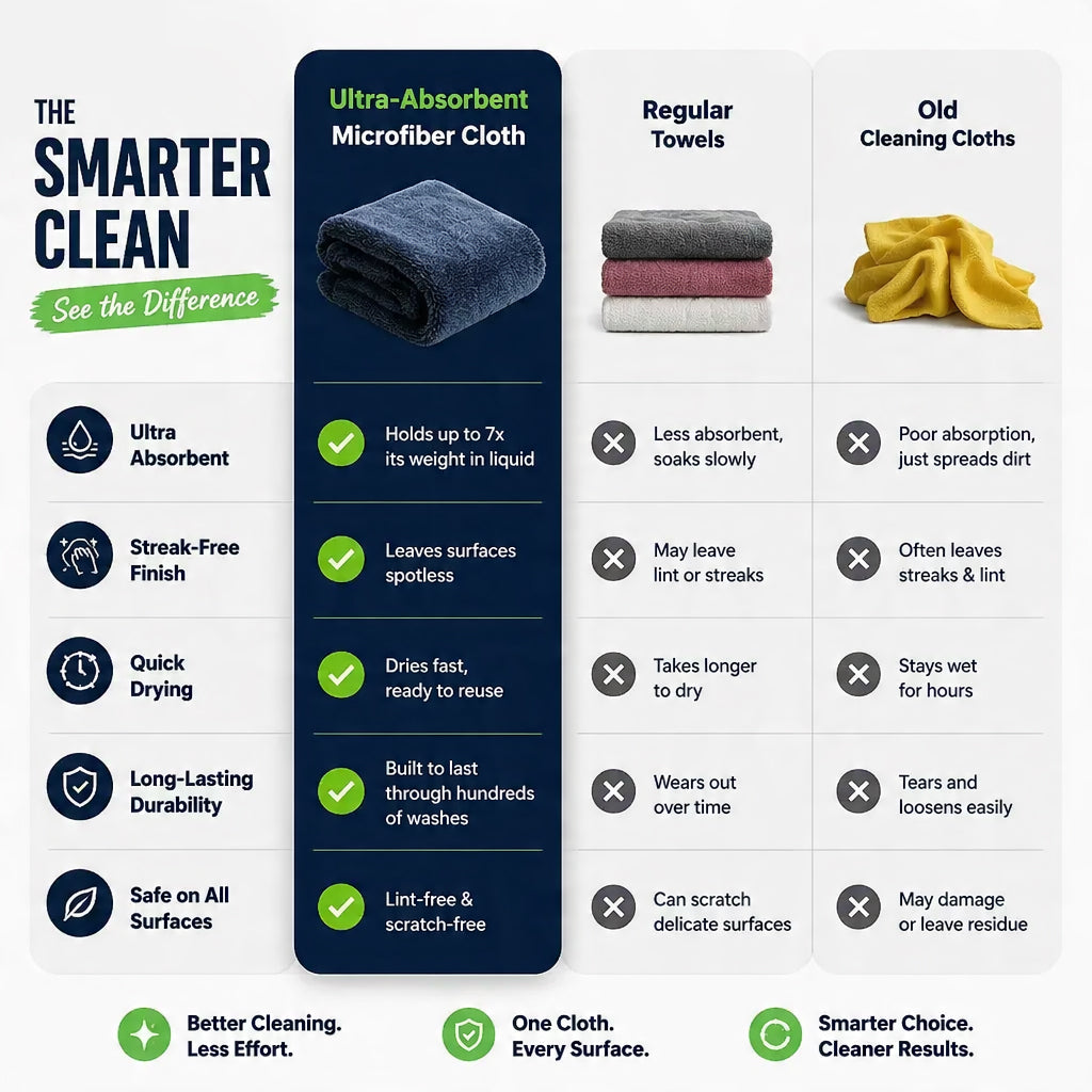 💧 Super Absorbent Microfiber Car Drying Towel – Streak-Free & Scratch-Free