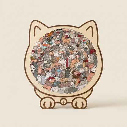 Wooden Puzzle for Cat Lovers