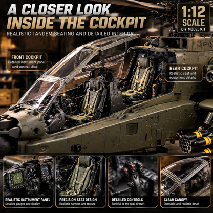 🔥LAST DAY 49% OFF🚁 Attack Helicopter Model Kit – Build Your Own Military Aviation Legend