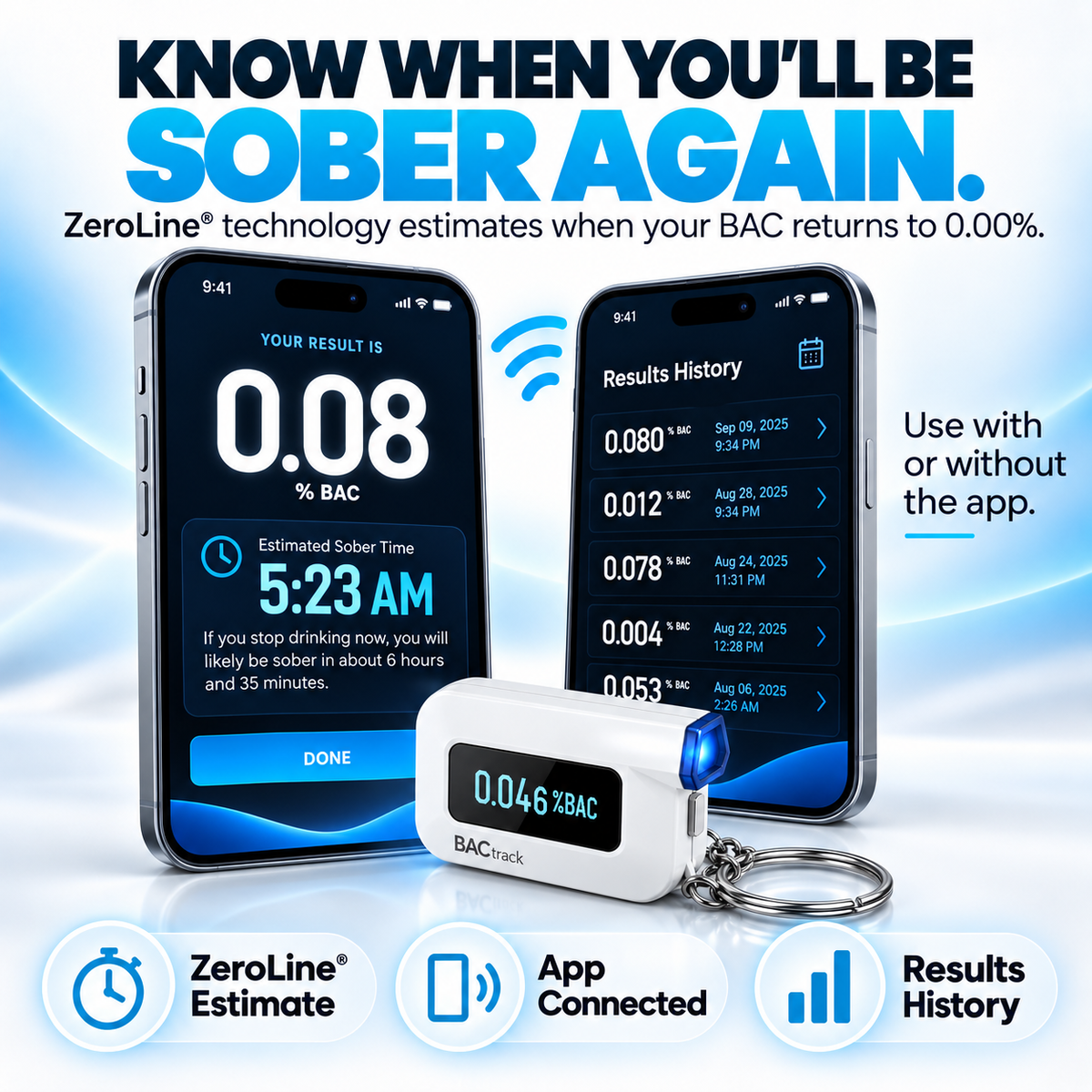 🚗 Pocket BAC Breathalyzer – Professional-Grade Alcohol Tester with App Tracking
