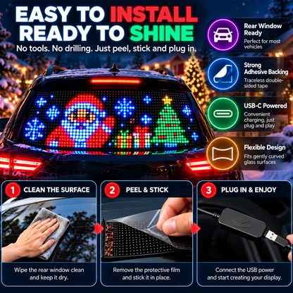 🚗 Smart LED Pixel Car Display – App-Controlled DIY Text & Animations