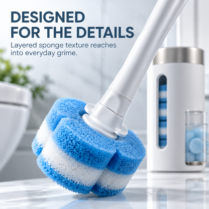 🧼 Disposable Toilet Brush Cleaning System with Replaceable Heads & Storage Holder