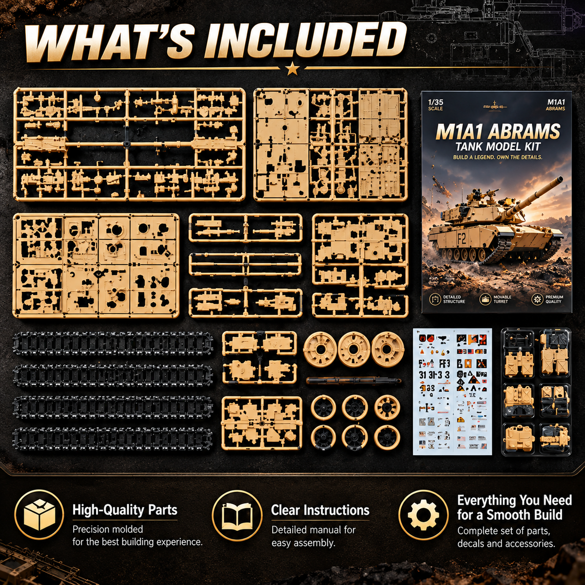 M1A1 Abrams Tank Model Kit – Build Your Own Military Legend