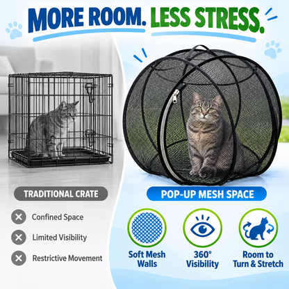 🐱 Pop-Up Cat Playpen – 32' Breathable Mesh Indoor & Outdoor Pet Enclosure
