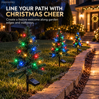 🎄 Solar Christmas Tree Stake Lights – Multicolor Outdoor Holiday Decor | 1 or 4 Trees