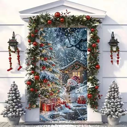 🎄 Christmas Door Makeover Cover Transform Your Front Door Into A Magical Holiday Entrance In Seconds