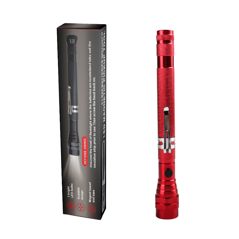 📢📢50% OFF !! ⏰🔦Multifunctional Magnetic Telescopic Flashlight – Extendable, 360° Gooseneck, Super Bright 🛠️