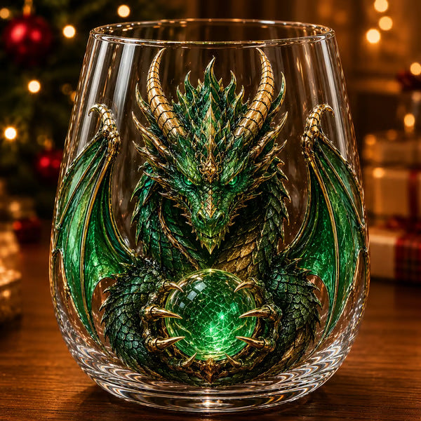 🐉 ✨ 3D Mythic Dragon Glass Art Cup | Luxury Raised Fantasy Glassware for Whiskey, Home Bar Décor & Legendary Gifts 🎁