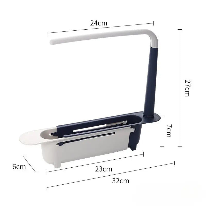 🧽 Adjustable Telescopic Sink Organizer – Drain, Dry & Declutter💦