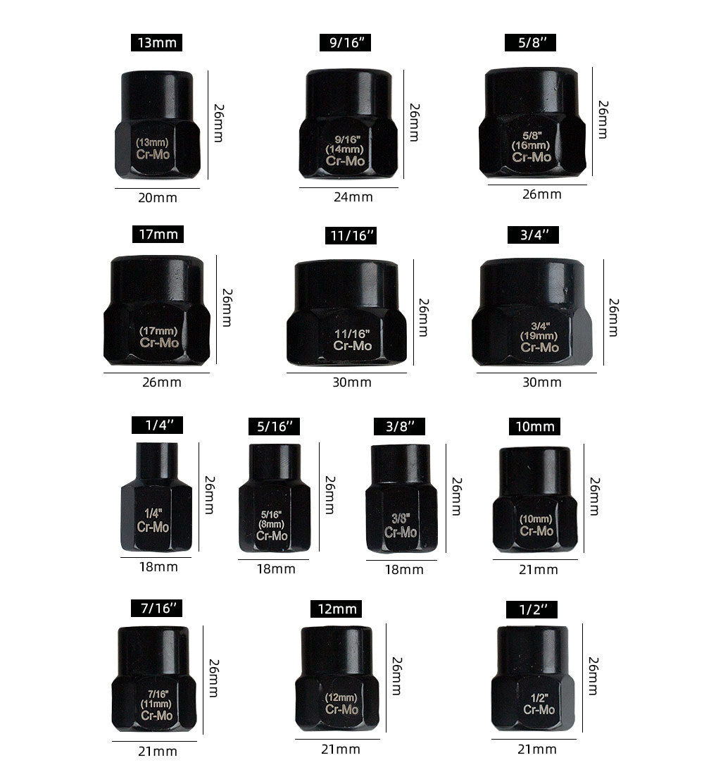 🔥 Limited-Time Deal – Don't Miss Out!|14-Piece Impact Bolt & Nut Extractor Socket Set