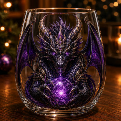 🐉 ✨ 3D Mythic Dragon Glass Art Cup | Luxury Raised Fantasy Glassware for Whiskey, Home Bar Décor & Legendary Gifts 🎁