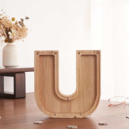 💛 Wooden Letter Piggy Bank – A Special Place for Their First Savings