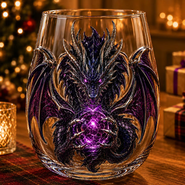 🐉 ✨ 3D Mythic Dragon Glass Art Cup | Luxury Raised Fantasy Glassware for Whiskey, Home Bar Décor & Legendary Gifts 🎁
