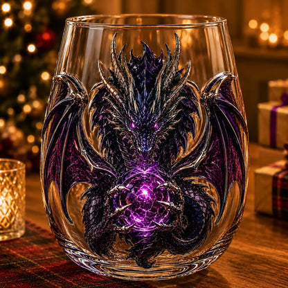🐉 ✨ 3D Mythic Dragon Glass Art Cup | Luxury Raised Fantasy Glassware for Whiskey, Home Bar Décor & Legendary Gifts 🎁