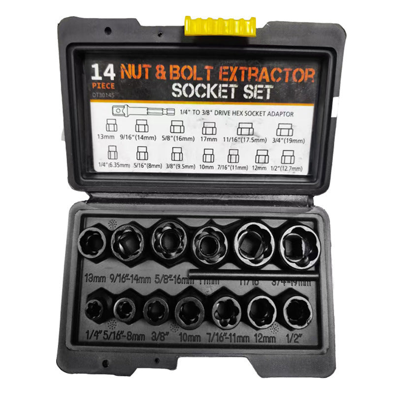 🔥 Limited-Time Deal – Don't Miss Out!|14-Piece Impact Bolt & Nut Extractor Socket Set