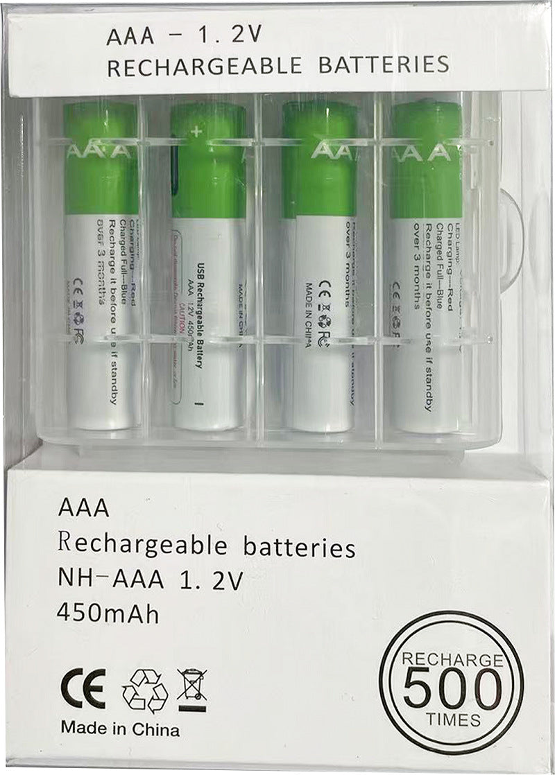4-Pack USB Rechargeable AA & AAA Batteries – Built-In USB Charging