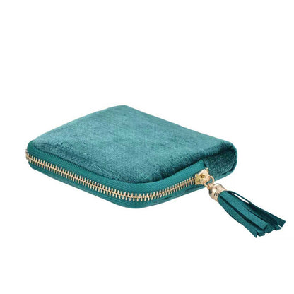 💎Luxe Velvet Travel Jewelry Organizer – 5-Compartment Tangle-Free Storage Bag with Secure Tassel Zipper ✨