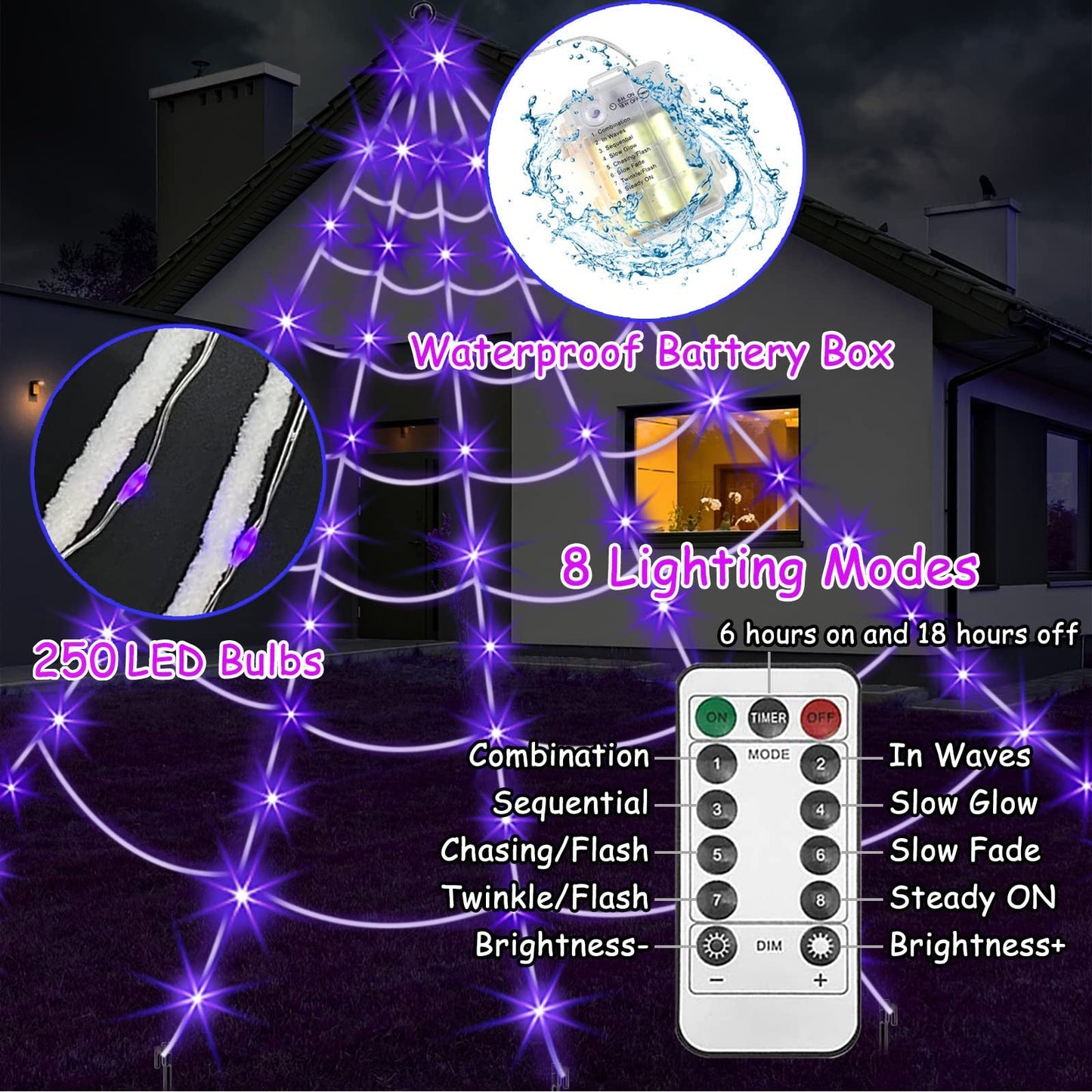 👻 Giant LED Spider Web With Spider 🕷️ Limited-Time Spooky Savings 🎃