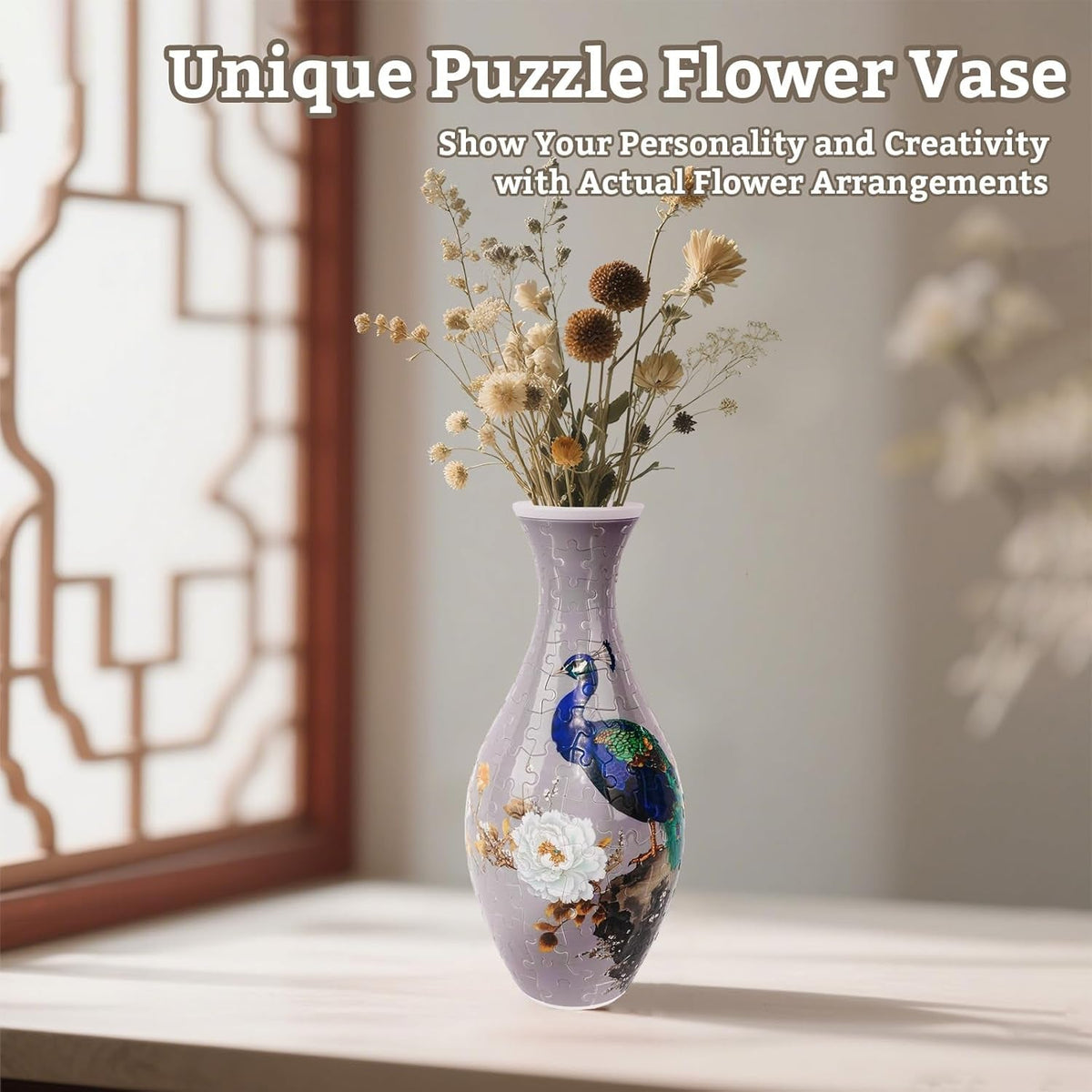 🌷 160-Piece 3D Puzzle Vase – Build Your Own Real Flower Vase