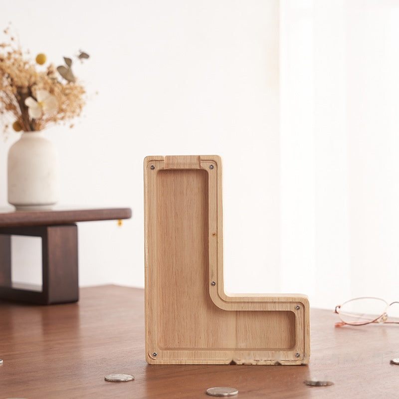 💛 Wooden Letter Piggy Bank – A Special Place for Their First Savings
