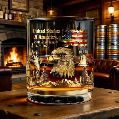 🏆Flash Sale⚡ 66K+ SOLD! 🎁US 250th Anniversary Patriotic Whiskey Glass 1776-2026