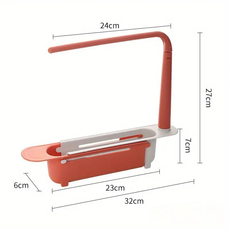 🧽 Adjustable Telescopic Sink Organizer – Drain, Dry & Declutter💦