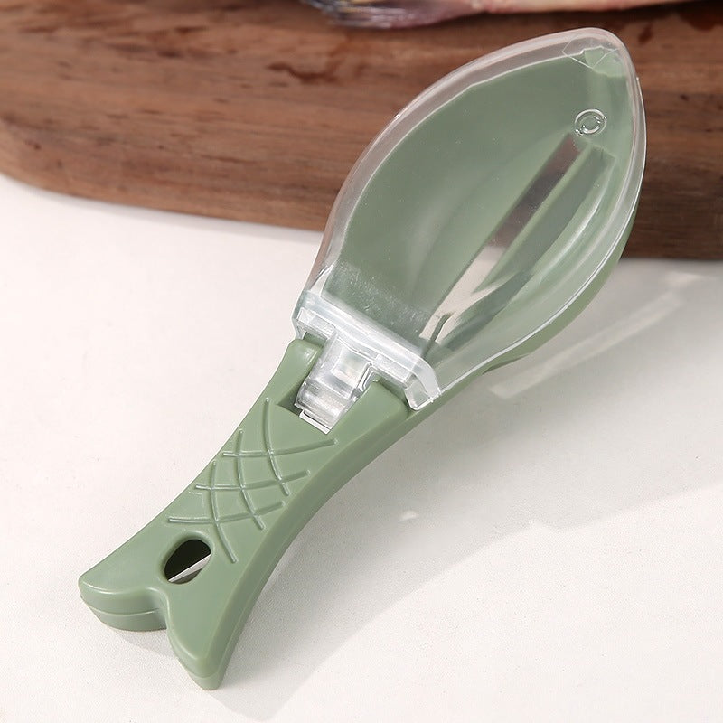 🐟 Mess-Free Fish Scaler with Lid – Catch Scales While You Scrape
