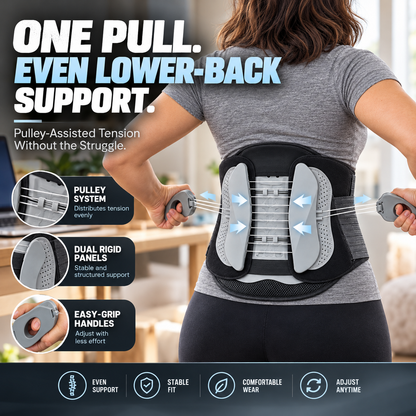 🔥 LAST DAY 50% OFF🛡️ Pulley Lumbar Support Brace – Adjustable Lower Back Support with Dual Rigid Panels