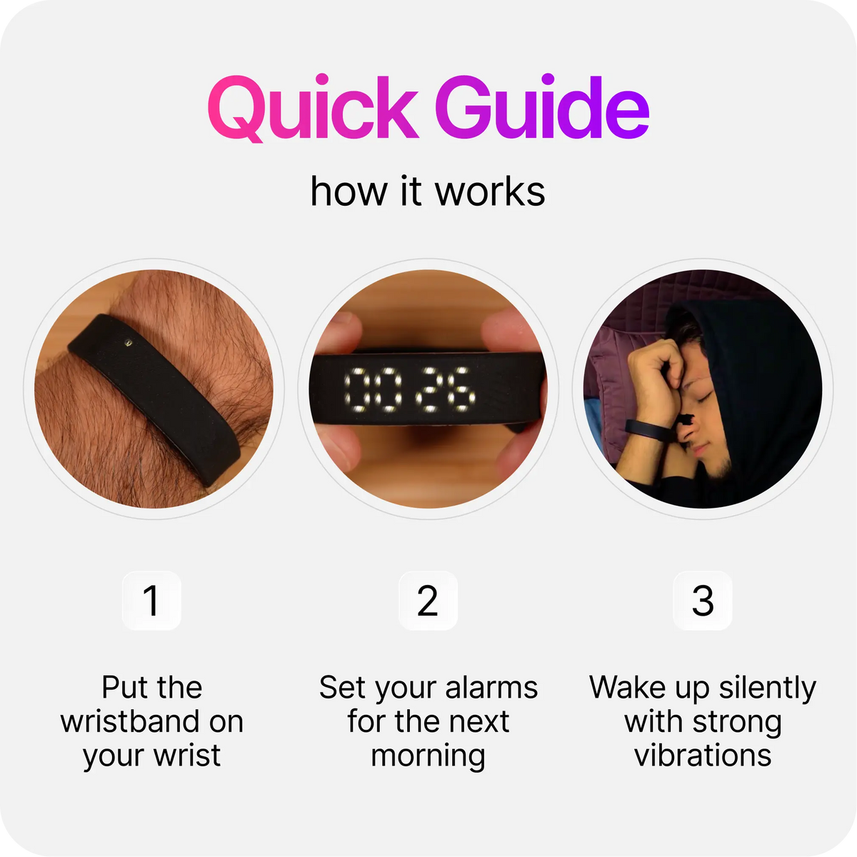 ⌚ Wrist-Worn Wake-Up Device for Heavy Sleepers- Silent Vibration Alarm Clock