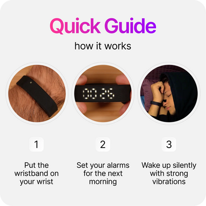 ⌚ Wrist-Worn Wake-Up Device for Heavy Sleepers- Silent Vibration Alarm Clock