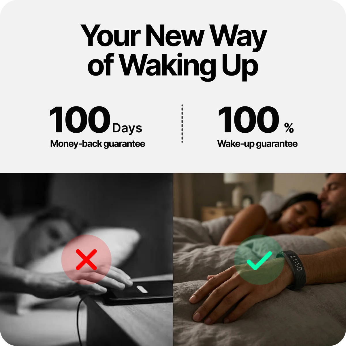 ⌚ Wrist-Worn Wake-Up Device for Heavy Sleepers- Silent Vibration Alarm Clock
