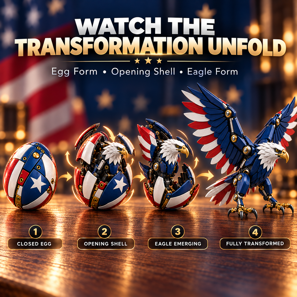 🥚➡️🦅Patriot Eagle™ Egg-to-Eagle Transforming Figure🔥