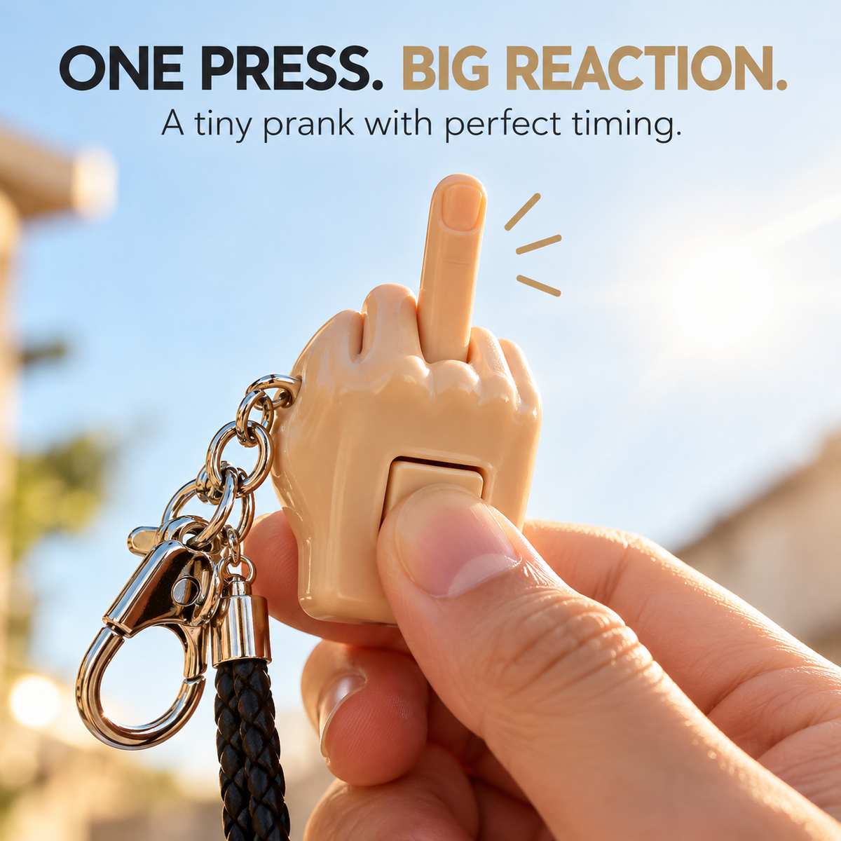 😂🖕 Press-to-Pop Middle Finger Prank Keychain – Funny Retractable Hand Charm & Novelty Gift 🎁