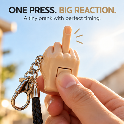 😂🖕 Press-to-Pop Middle Finger Prank Keychain – Funny Retractable Hand Charm & Novelty Gift 🎁