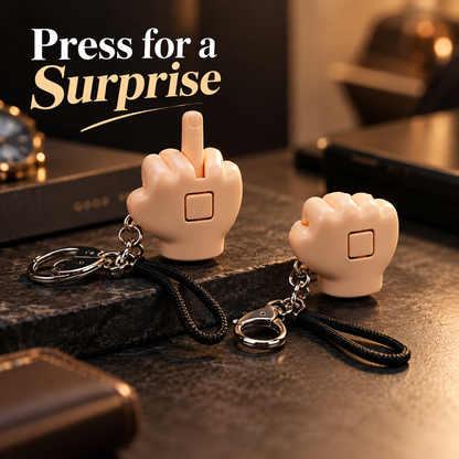 😂🖕 Press-to-Pop Middle Finger Prank Keychain – Funny Retractable Hand Charm & Novelty Gift 🎁