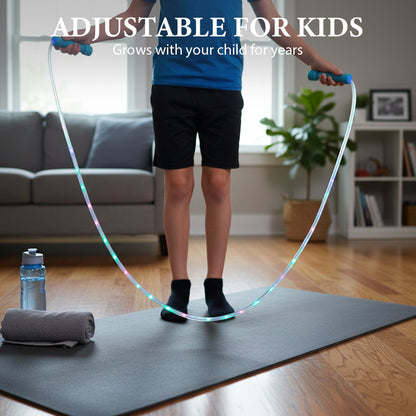 🌈 LED Light-Up Jump Rope for Kids – 3 Glow Modes & Adjustable Fit